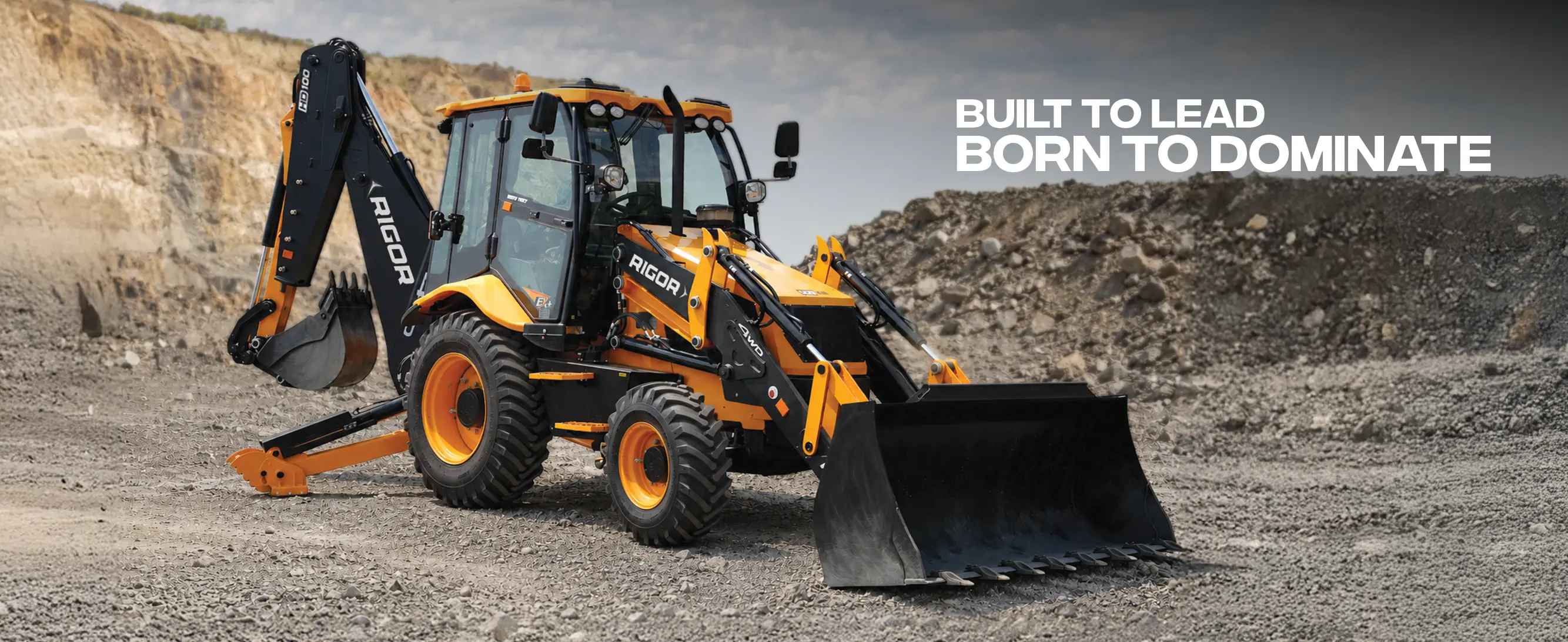 RIGOR Loader Backhoe working in Quarry